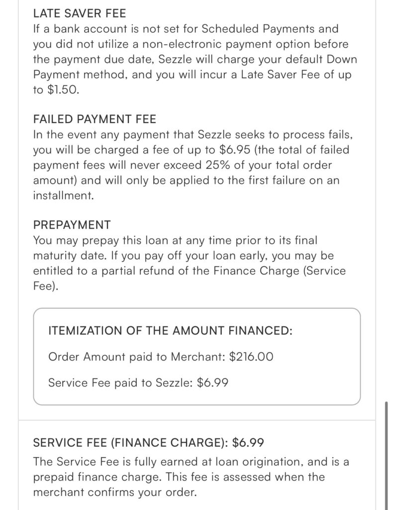 Sezzle fees Sezzle fees