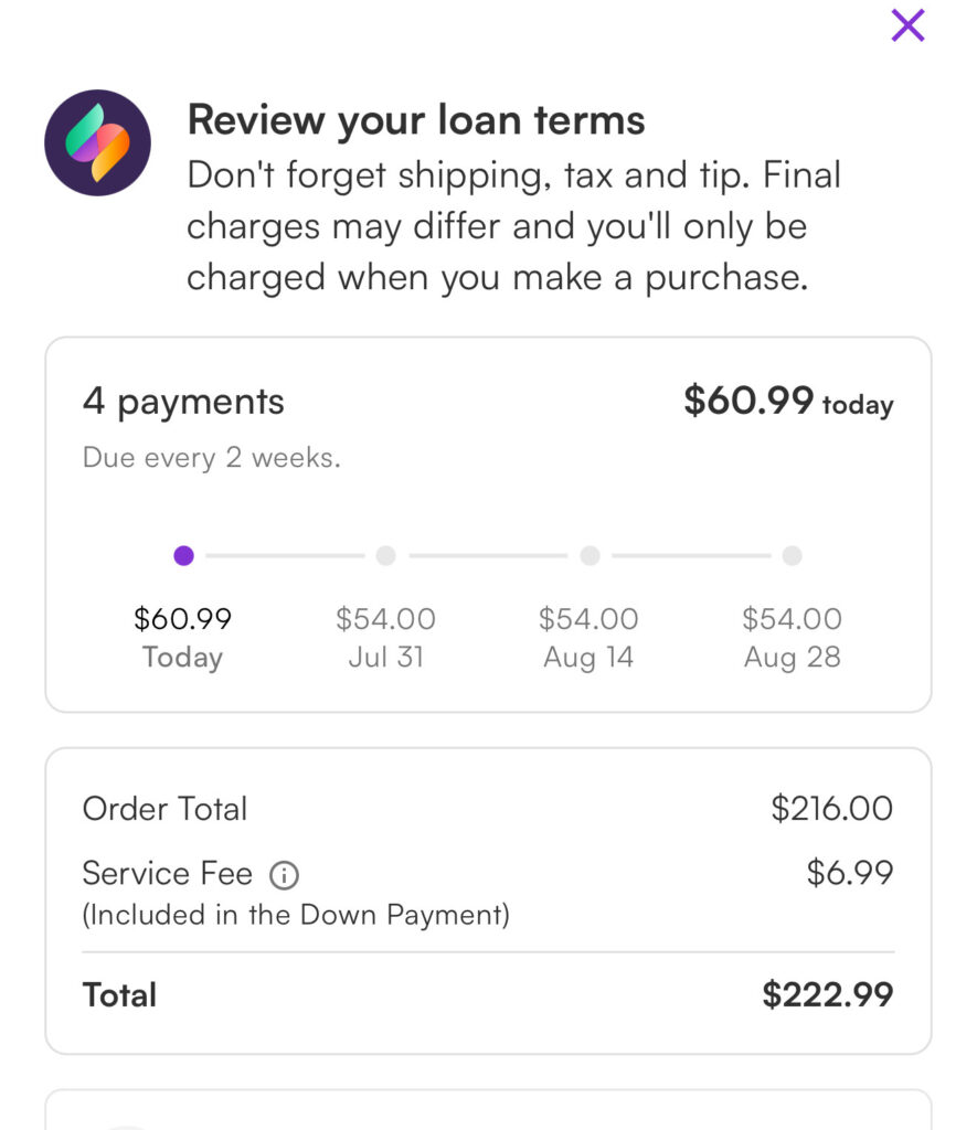 Sezzle loan terms Sezzle loan terms