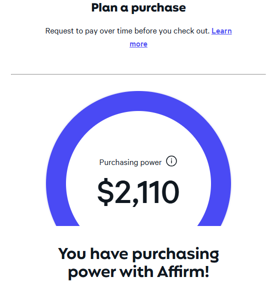 Affirm purchasing power