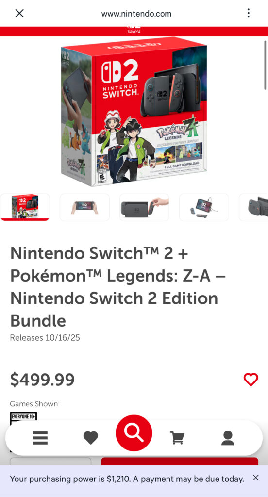 Nintendo Switch BNPL