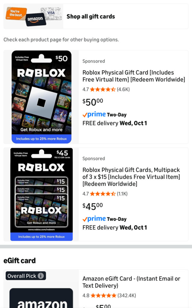 shop gift cards for BNPL