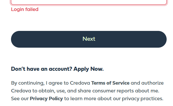Credova account login