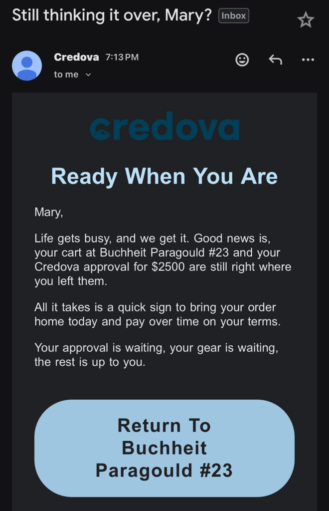 Credova email