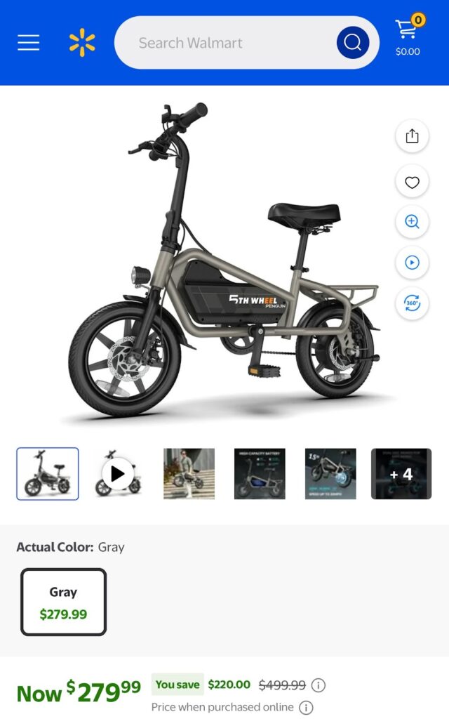 BNPL bike from Walmart