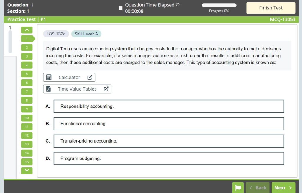 Becker CMA practice questions