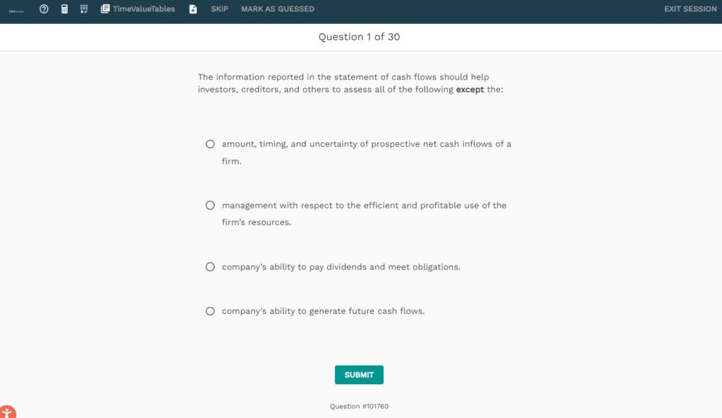 Surgent CMA sample question