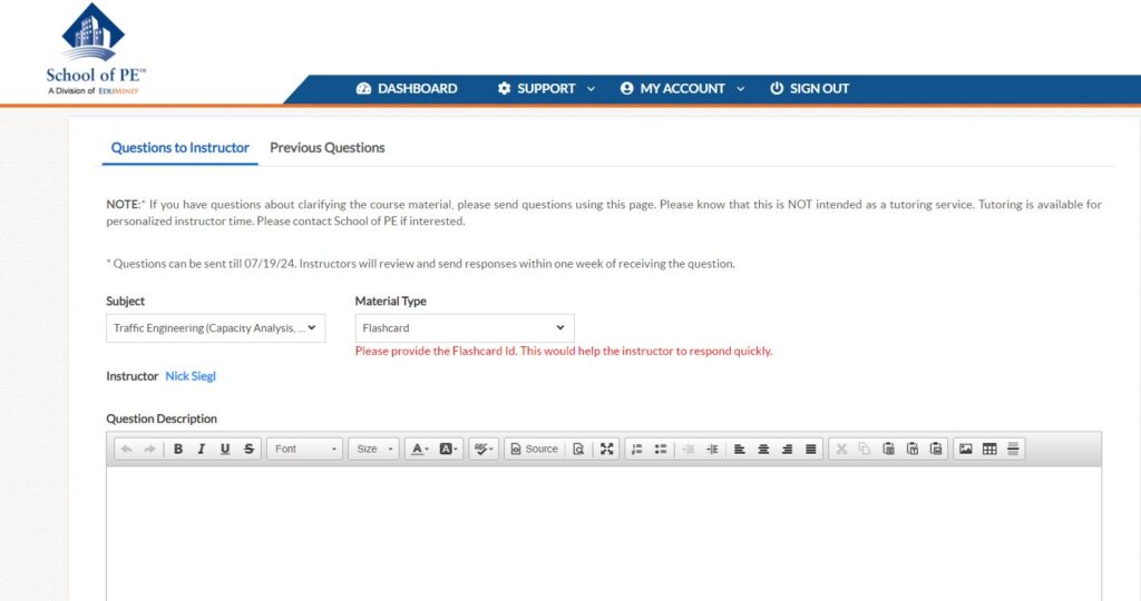 School of PE instructor support