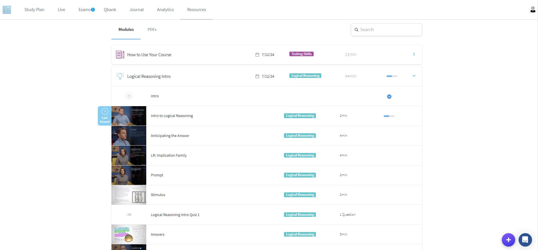 Blueprint LSAT learning modules