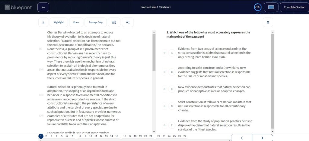 Blueprint LSAT practice exam