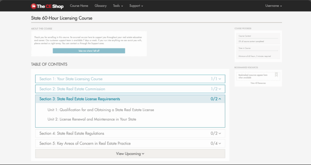 CE Shop licensing course