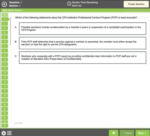 Kaplan CFA practice questions