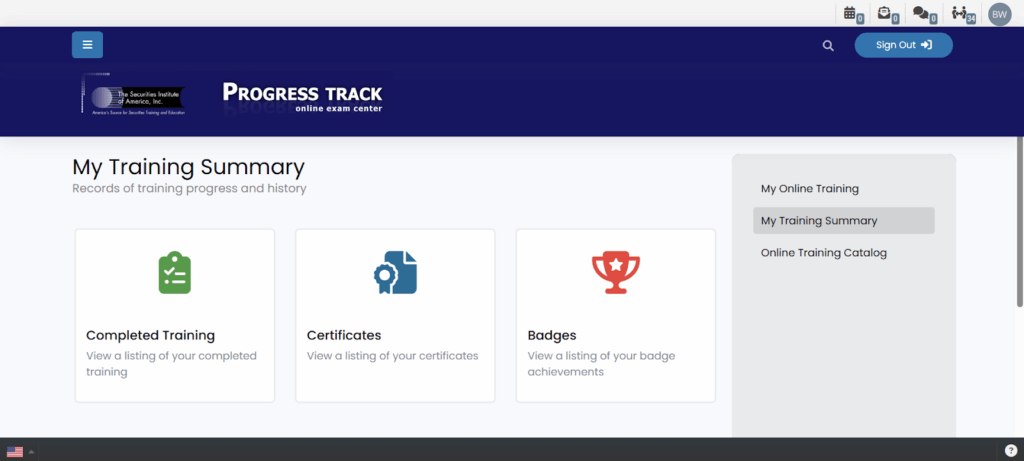 SIA progress tracker