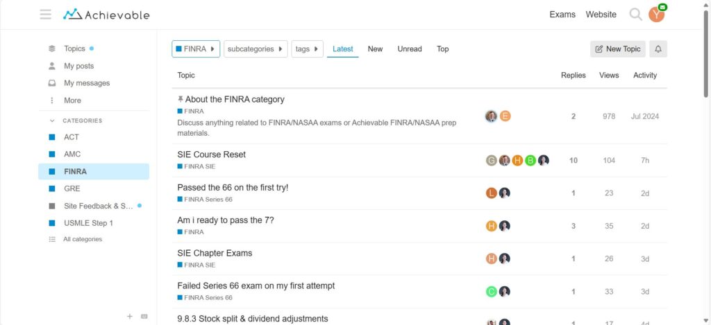 Achievable FINRA forum