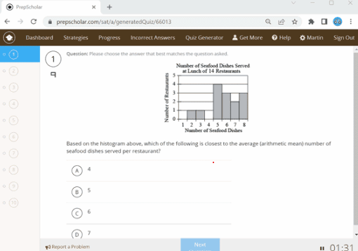 ACT practice question