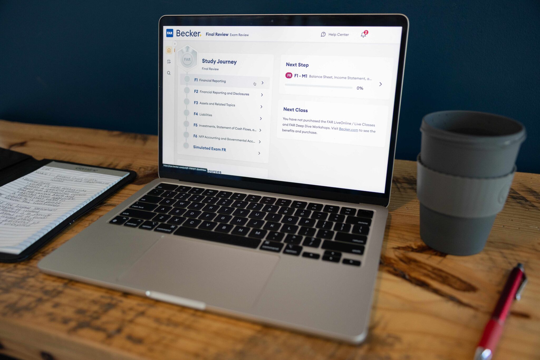 Becker CPA dashboard