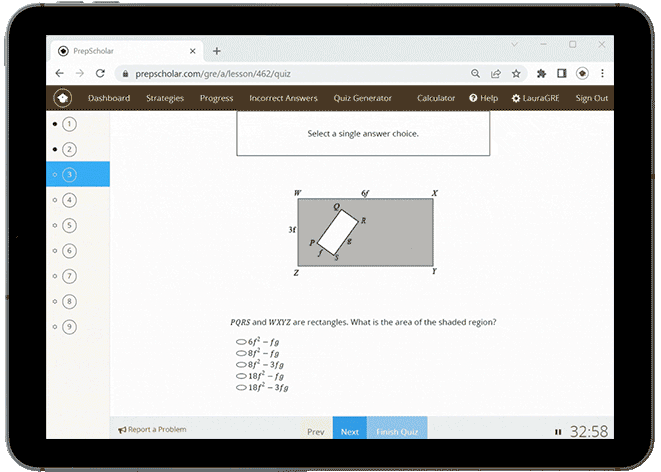 PrepScholar practice question