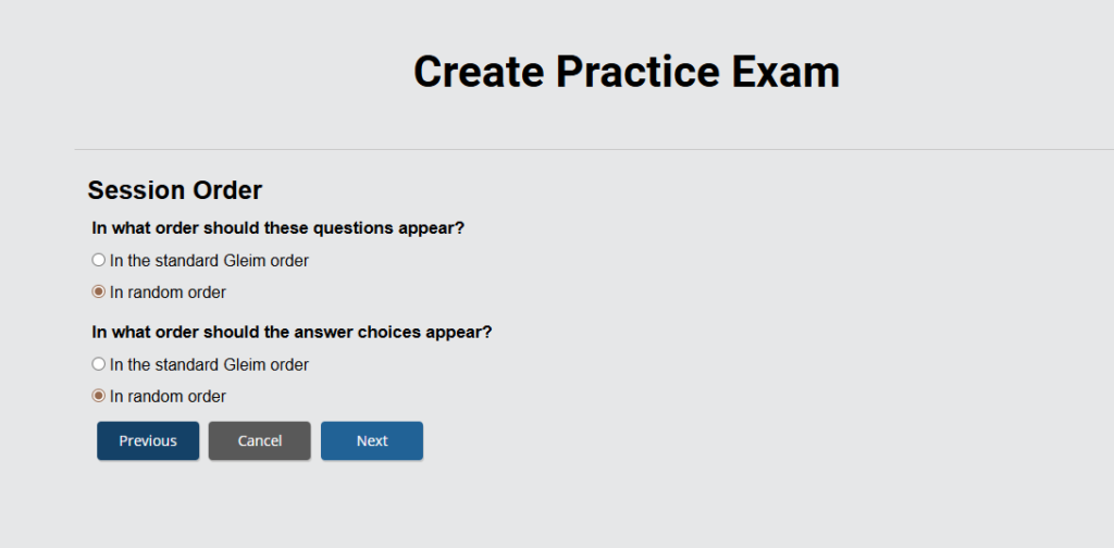 Gleim FMAA practice exam