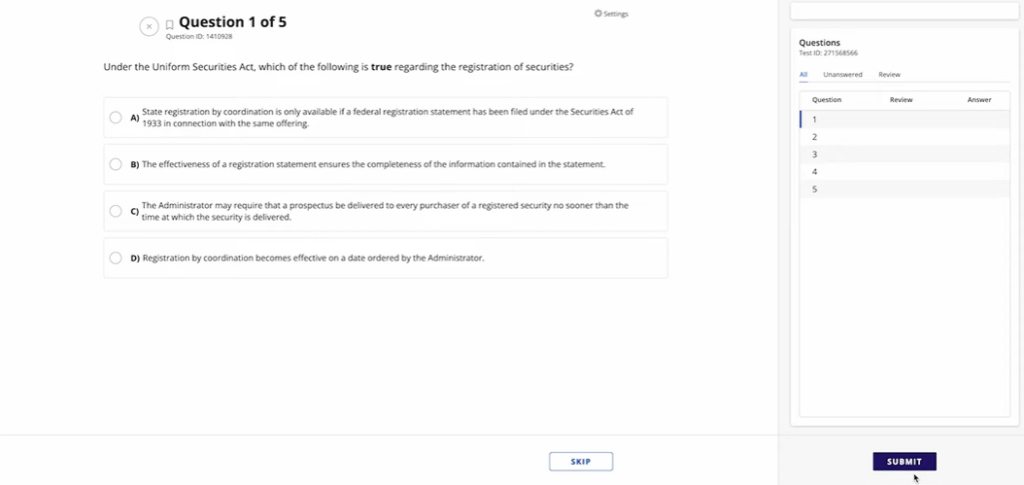 Kaplan SIE questions