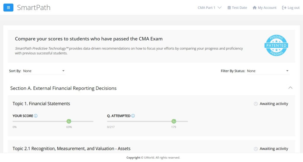 UWorld CMA SmartPAth