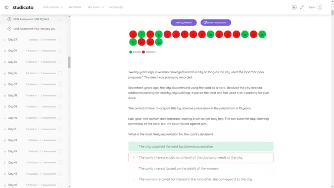 Studicata essay bank interface