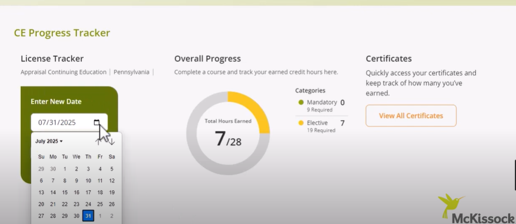 McKissock Learning CE tracker