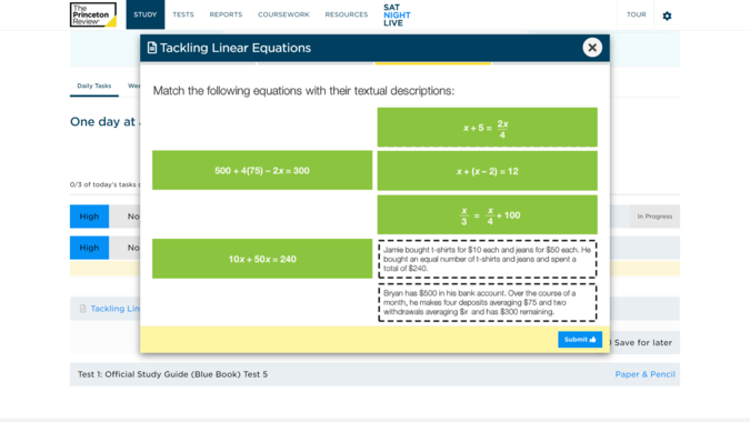 Princeton Review SAT live class