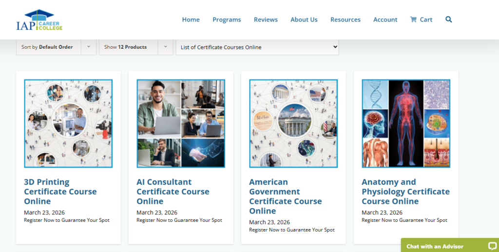 IAP Career College courses
