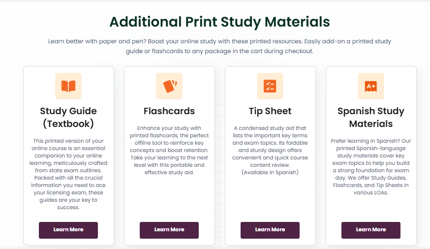 ExamFX print study materials