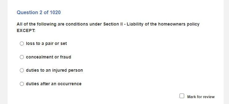 WebCE claims adjuster practice question