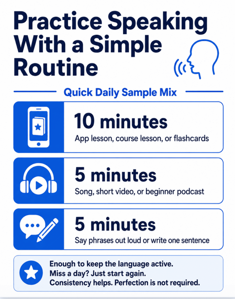 language speaking with simple routine