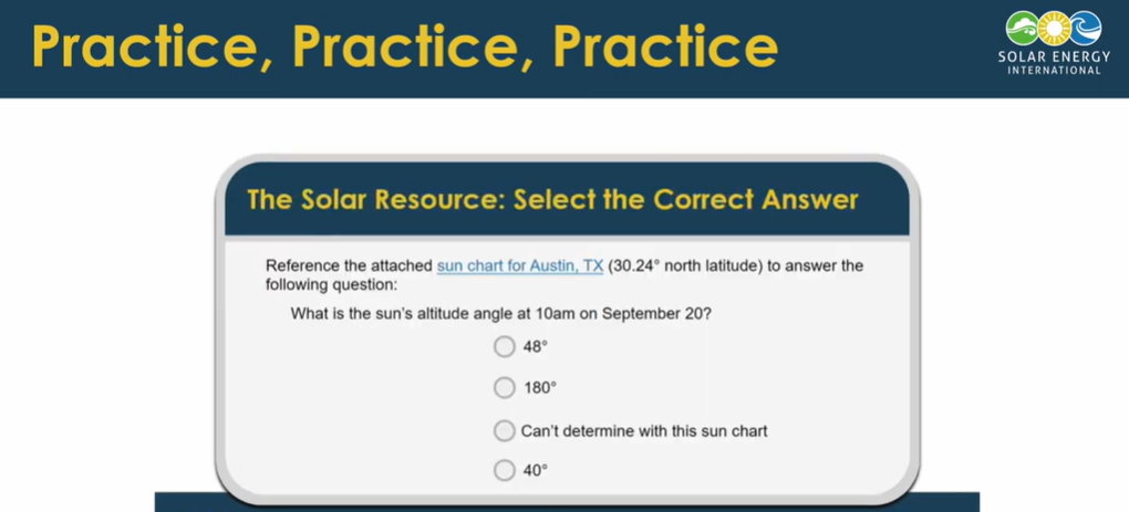 Solar Energy practice questions
