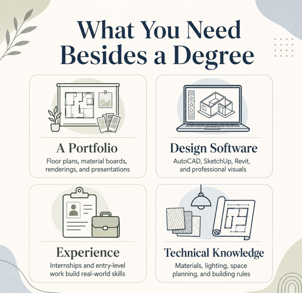 Interior design degree certificate and education path comparison