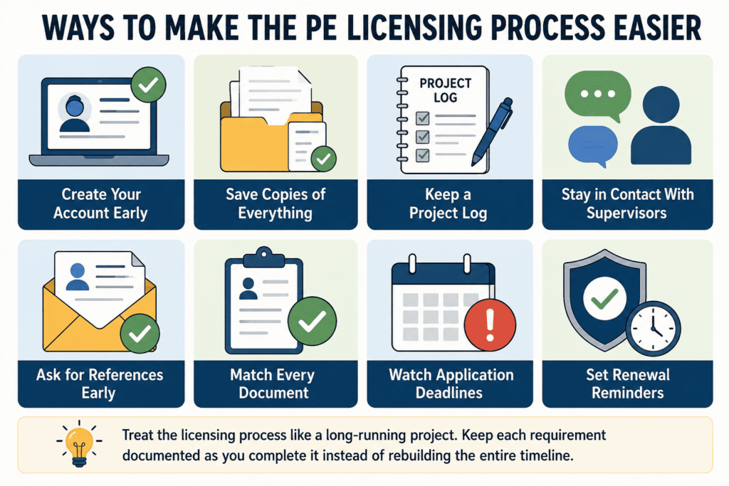 Ways to make the PE licensing process easier