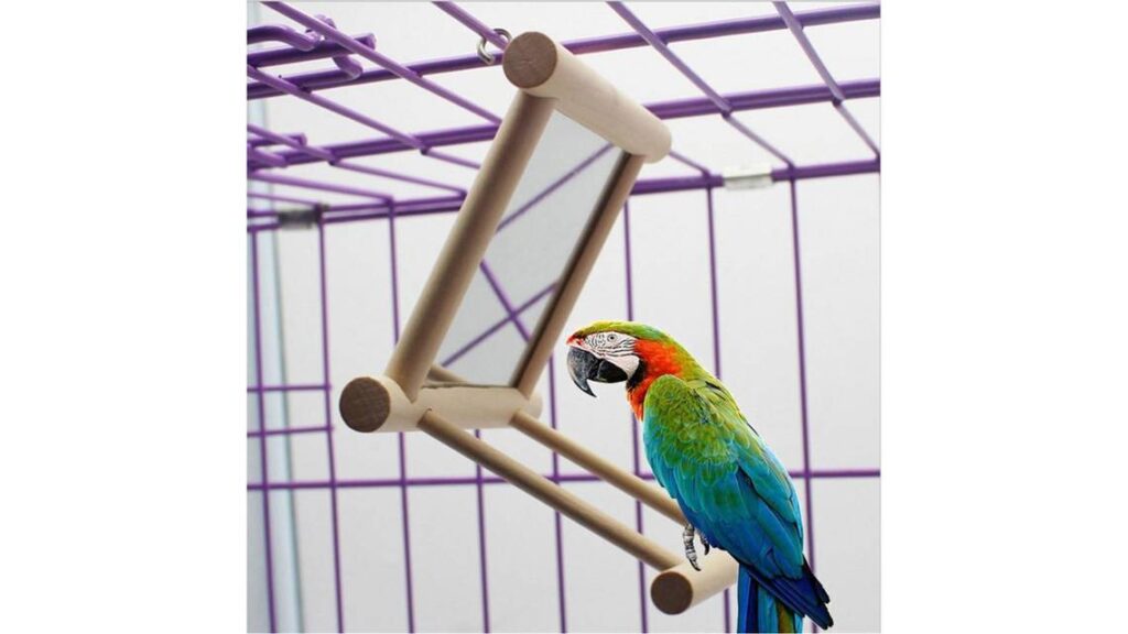 Bonka Bird Toys 3289 Medium Wooden Swing Bird Toy – Perch For Parrot, Cockatiel, Parakeet, Conure (10 X 7 Inches)