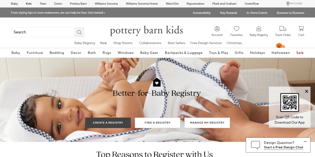pottery barn kids registry