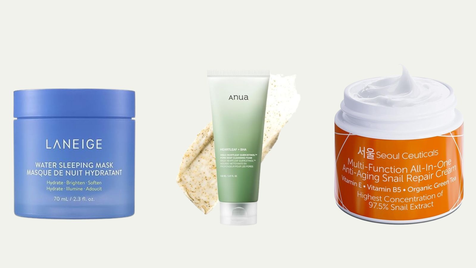 composite photo of K-beauty skincare products