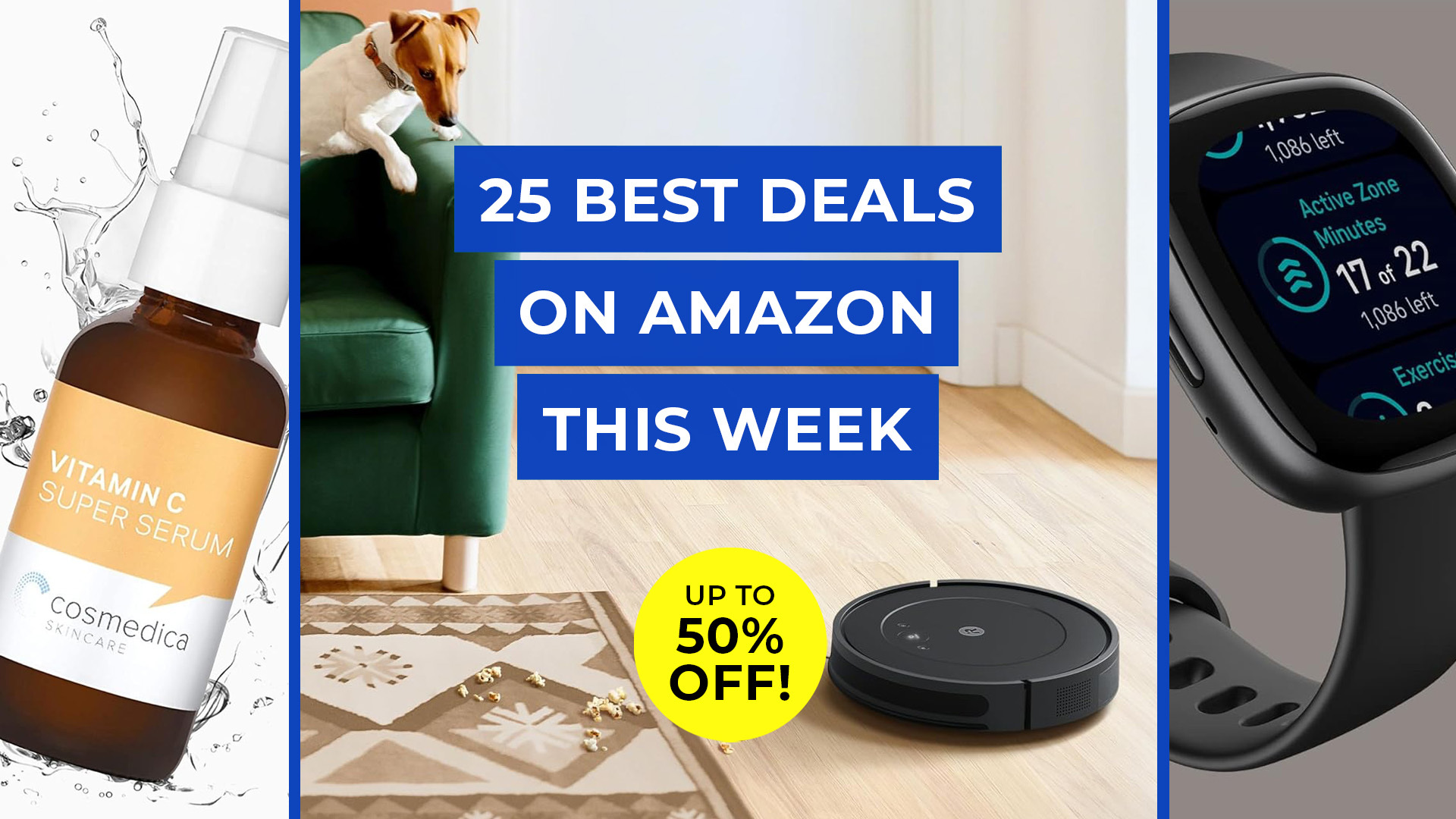 composite graphic of Amazon products