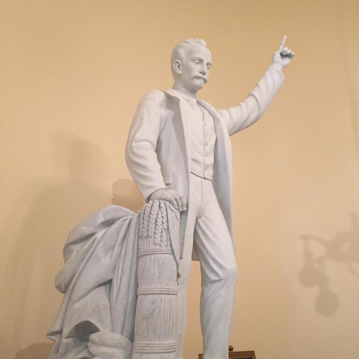 Statue of José Martí inside the San Carlos Institute in Key West, Florida.