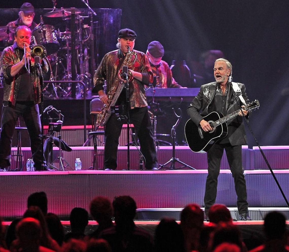 Neil Diamond, with a 13-piece band, performs on his 50th Anniversary Tour at Sunrise's BB&T Center on Wednesday, April 26, 2017.