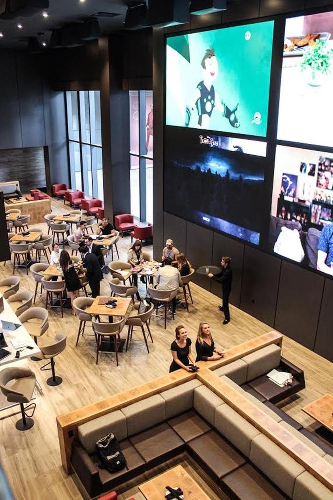 The lounge and bar area of CMX: The V.I.P. Experience is modeled after a five-star hotel.