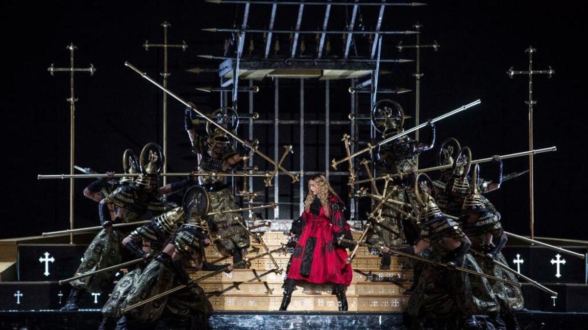 Madonna performs in concert during her "Rebel Heart Tour" in Mexico City on Wednesday