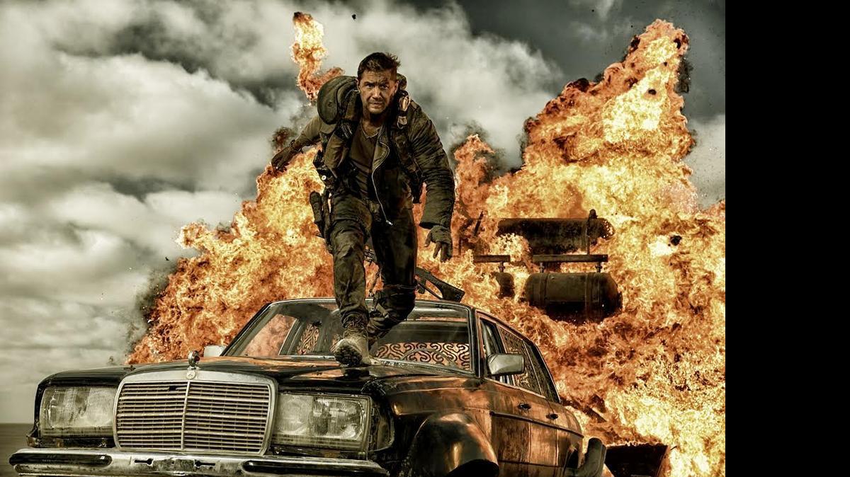 
Max (Tom Hardy) scrambles in a scene from ‘Mad Max: Fury Road.’

