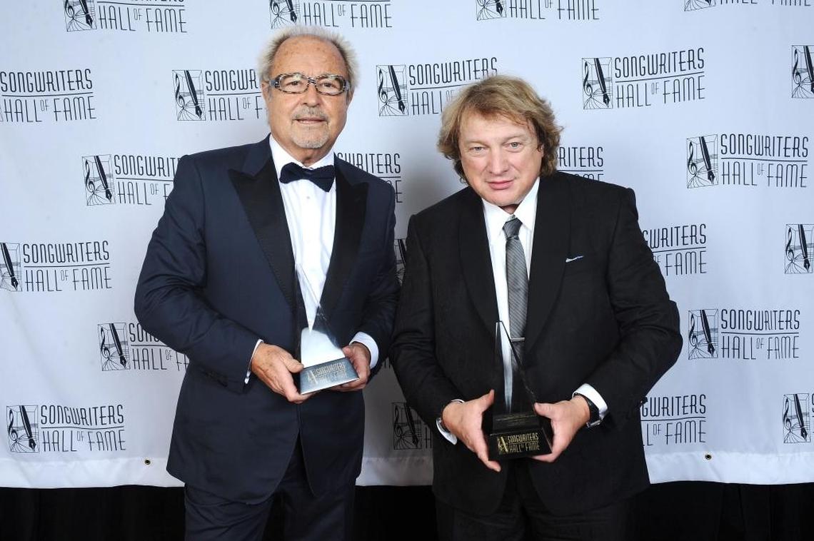 Mick Jones (left) and Lou Gramm of Foreigner were inducted into the Songwriters Hall of Fame at its 44th annual induction ceremony on June 13, 2013 in New York City.
