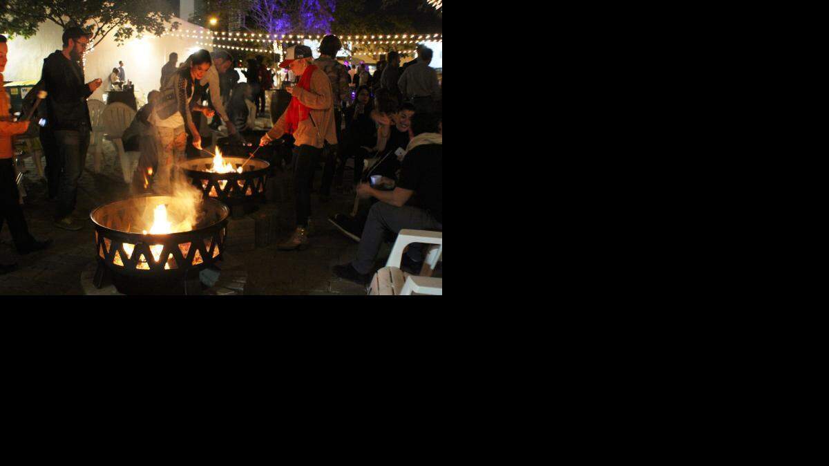 
S’mores: People roast marshmallows during Bonfire Under the Moonlight.
