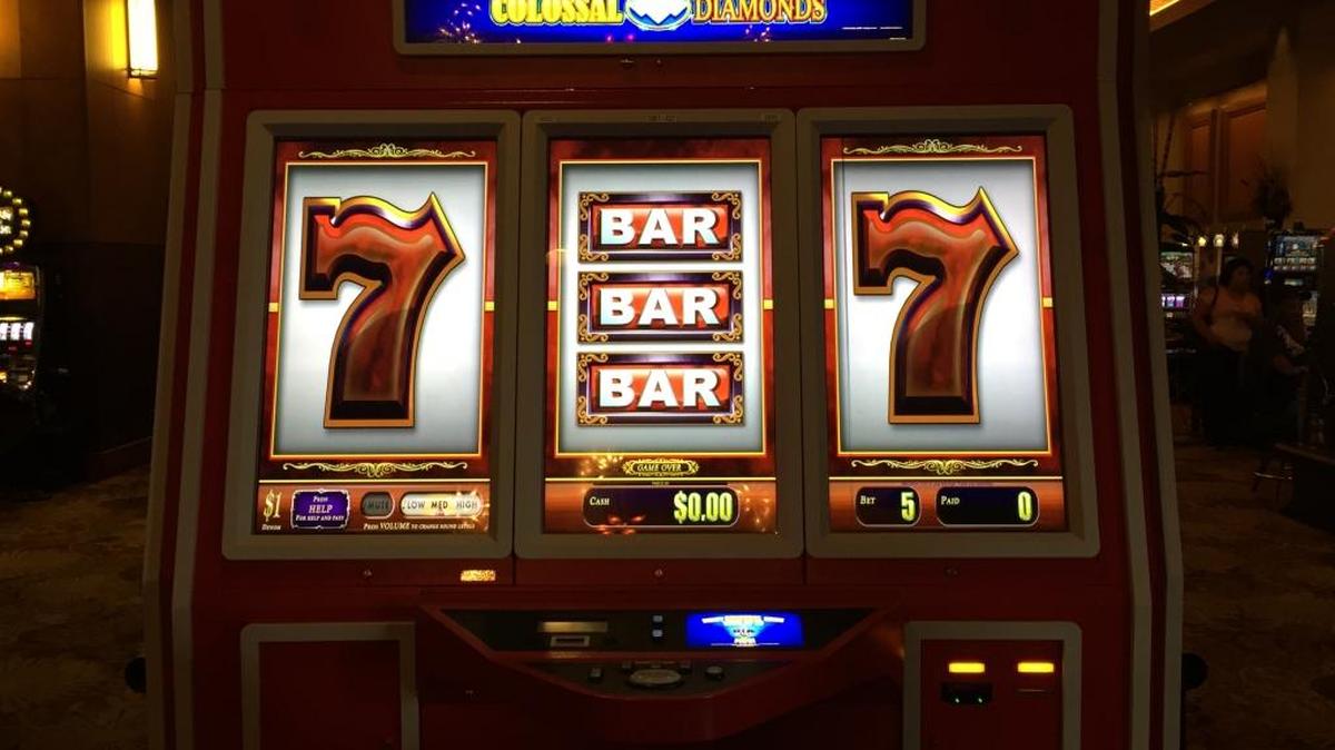 Colossal Diamonds, pictured here at Calder Casino, is the size of three regular slot machines. The game is also at Hialeah Park, Gulfstream Park, the Isle Casino and Seminole Coconut Creek.