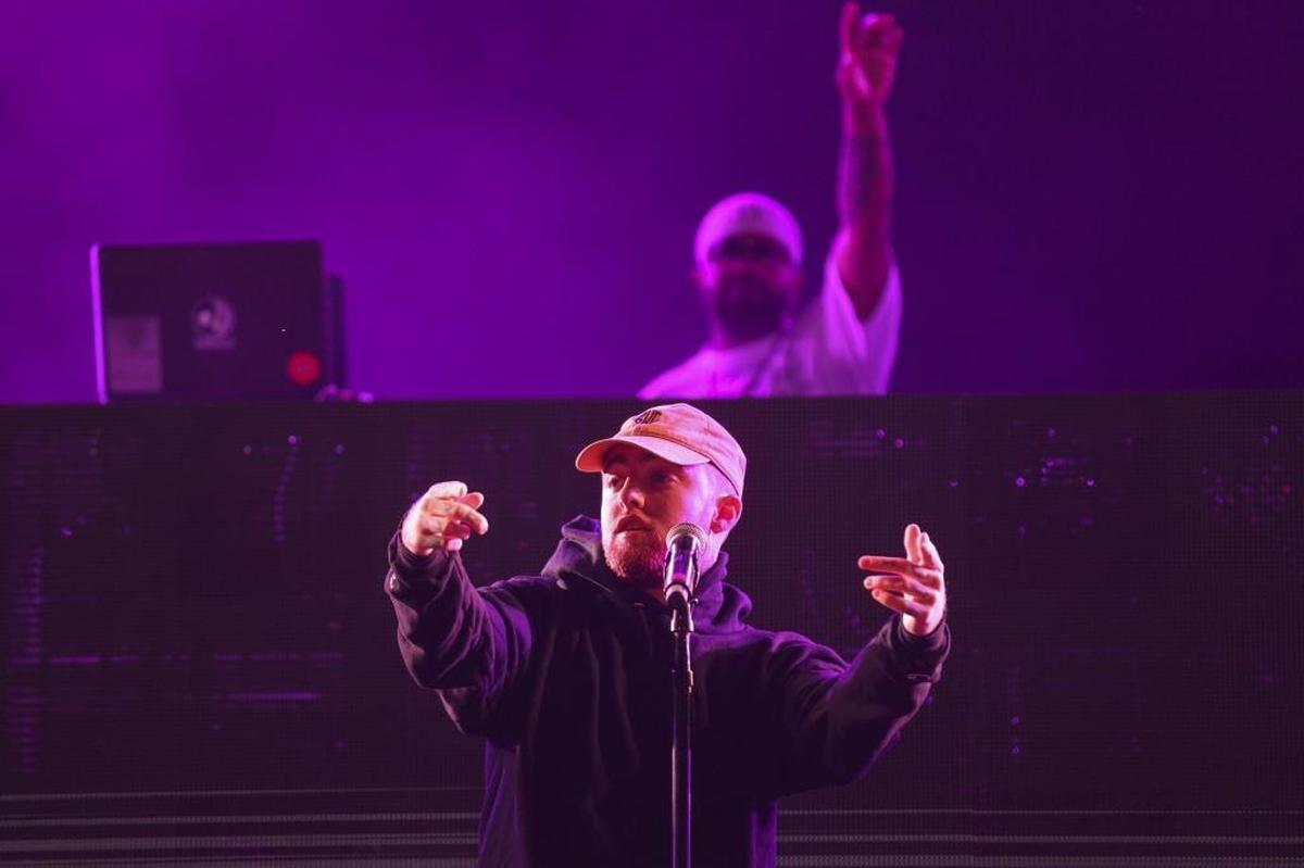 Mac Miller performs during the first day of the Rolling Loud Festival in downtown Miami on Fri., May 5, 2017.