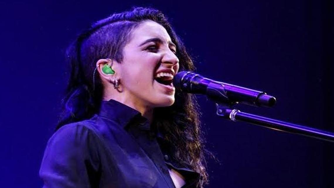 Emily Estefan, center, on guitar, played to a sold-out house at UM’s Frost School of Music’s Festival Miami at Gusman Concert Hall. One of the most touching moments was her introduction while onstage of her grandmother, Gloria Fajardo. This honor, she said, was a repeat of something her own mother, Gloria Estefan, had the privilege to do at her own first concert as a member of the Miami Sound Machine decades ago.