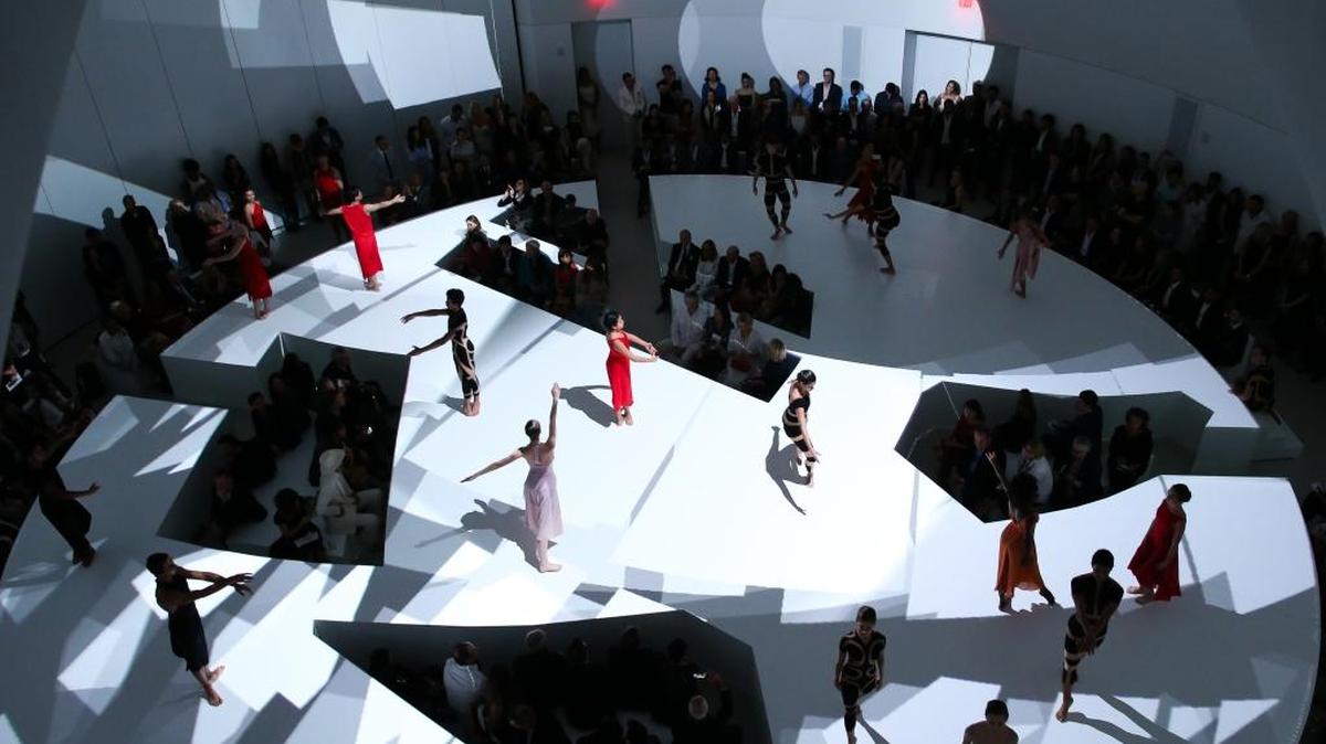 Dancers in Pam Tanowitz’ “Once With Me, Once Without Me” at the Faena Forum on Monday night