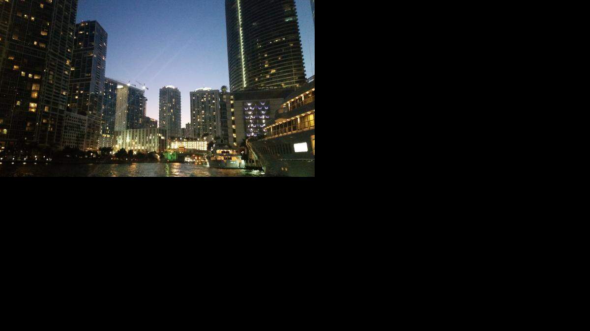 
Miami buildings, Miami River from the poetry festival’s first cruise on April 1.
