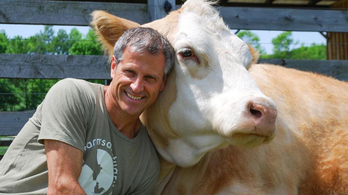 
Gene Baur and a four-legged friend.
